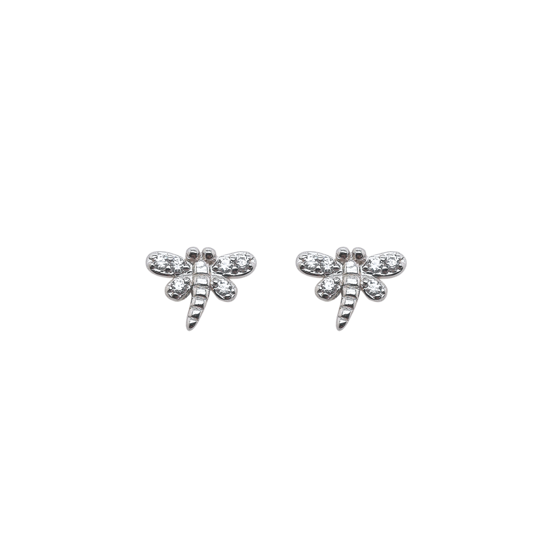 Charlie Rose Charlie Rose Dazzling Dragonfly Earrings Silver
