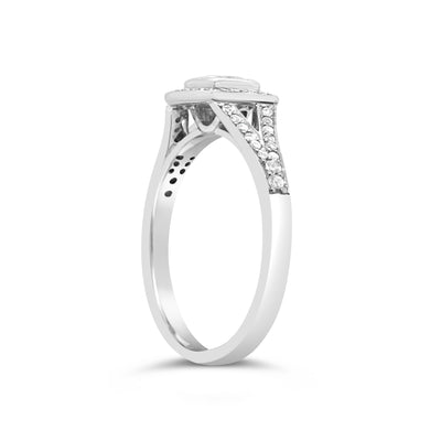 18ct White Gold Diamond Halo Ring