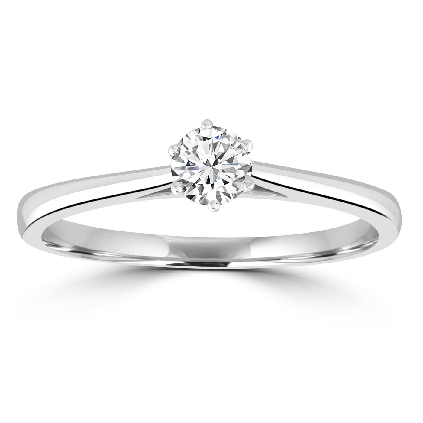 9k White Gold 0.25ct Solitaire Diamond Ring (N)