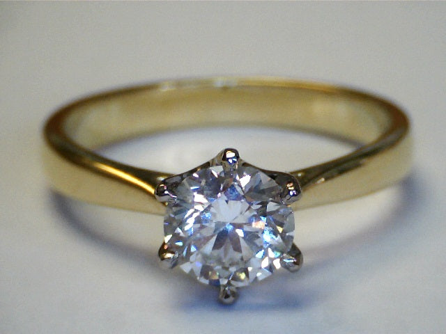 Triple X, 18k Bitone Solitaire Diamond Ring