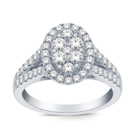 14k White Gold Diamond Bridal Ring (N)