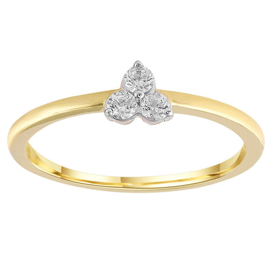 9k Yellow Gold Diamond Trio Ring