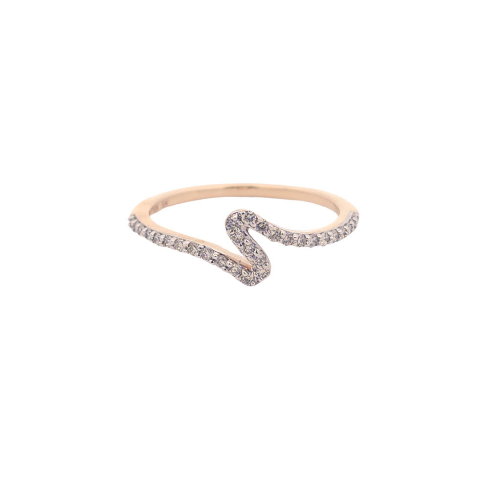 10k Yellow Gold Diamond Ribbon Ring (M)