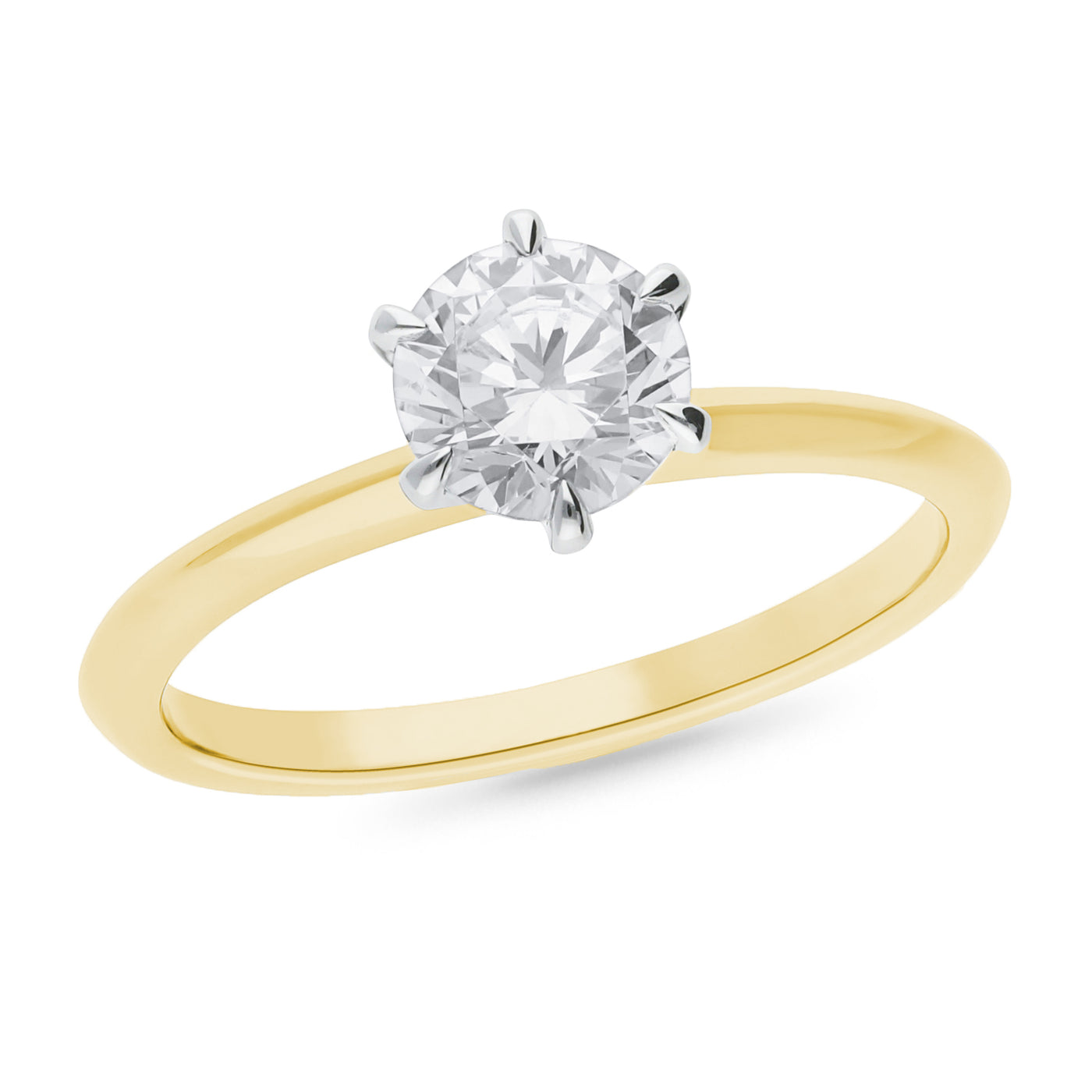 Vida 18k Bitone 1.00ct Lab Diamond Solitaire Ring