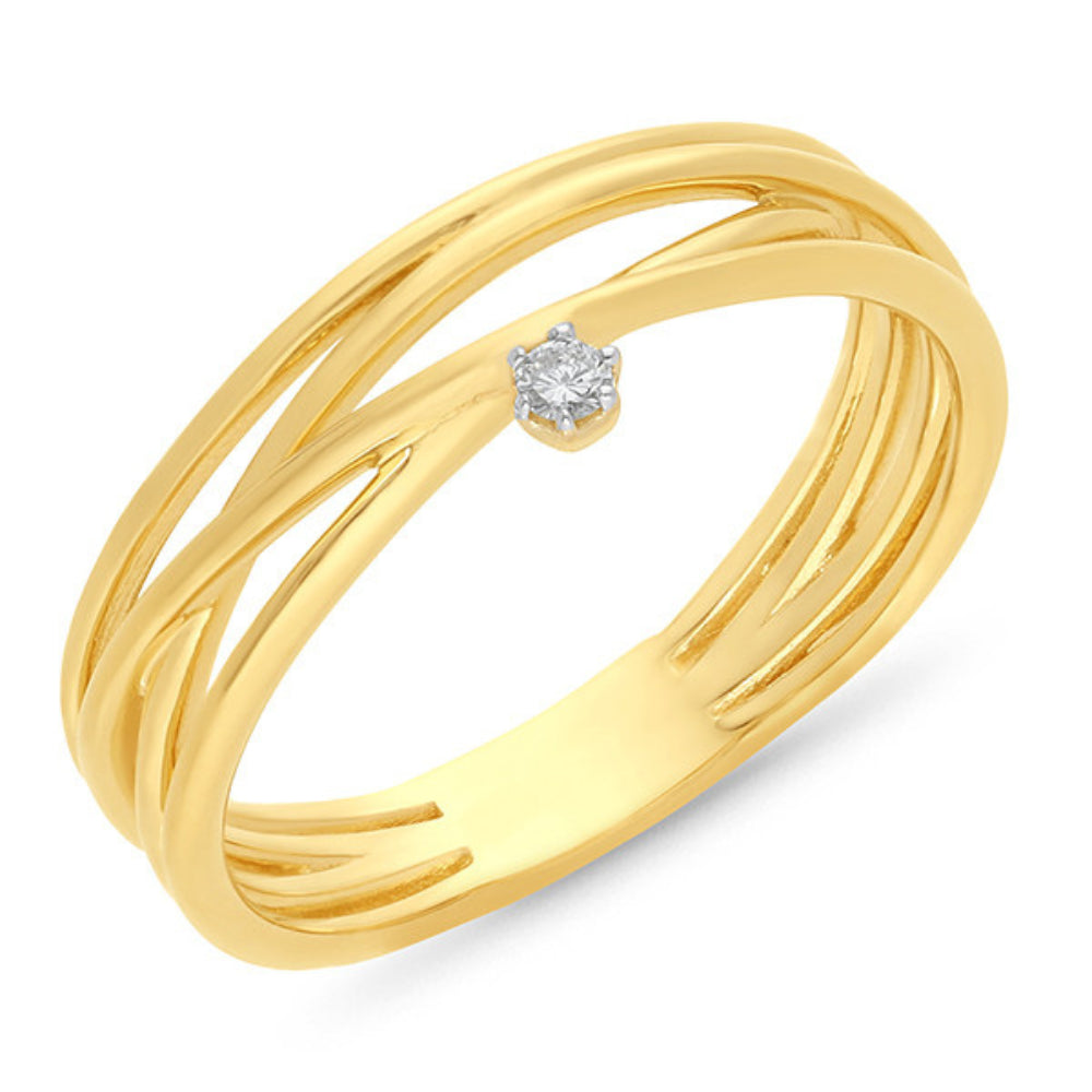 9k Yellow Gold & Diamond Ring