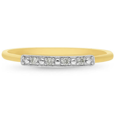 9k Yellow Gold & Diamond Ring