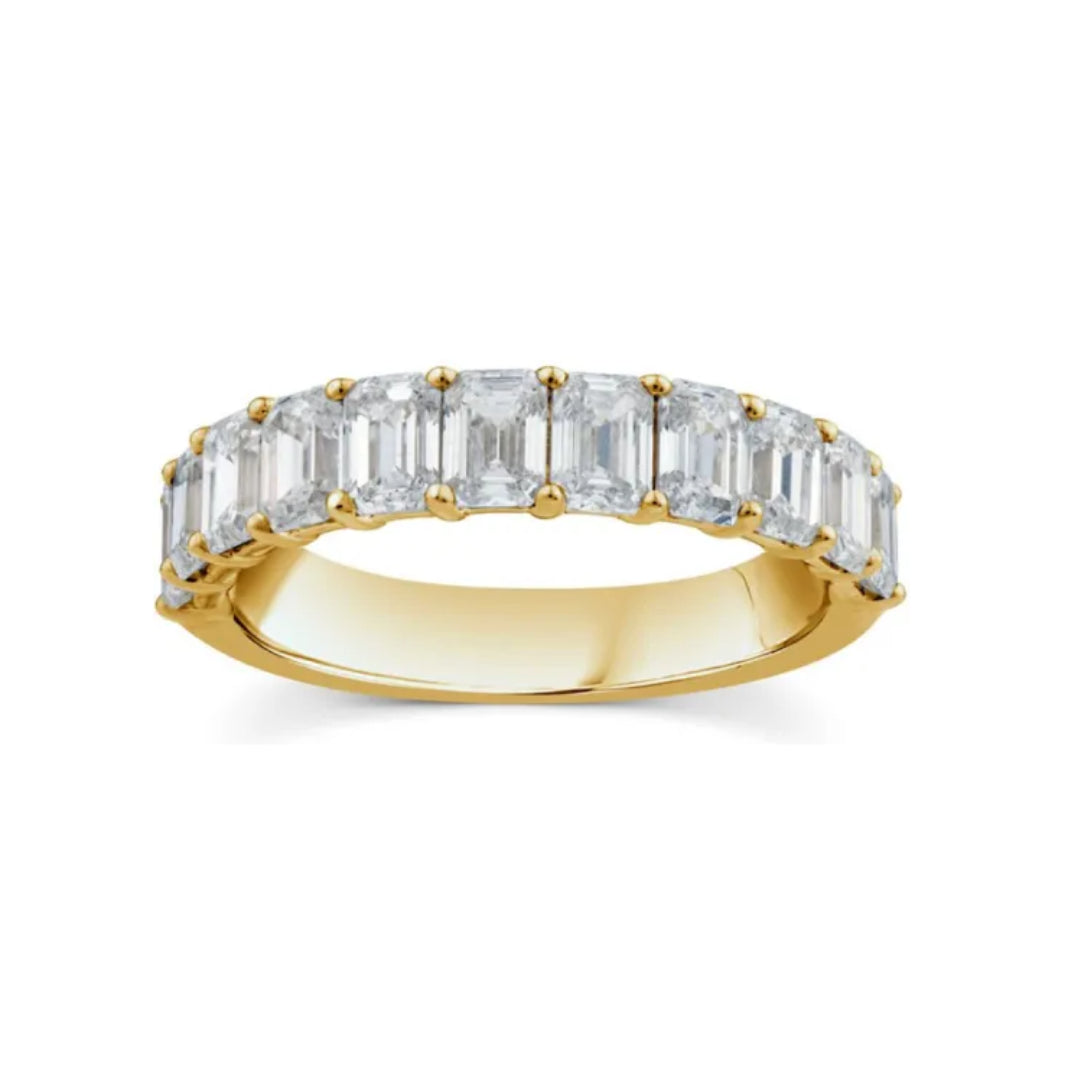 9ct Yellow Gold LAB Diamond Radiant Cut Band