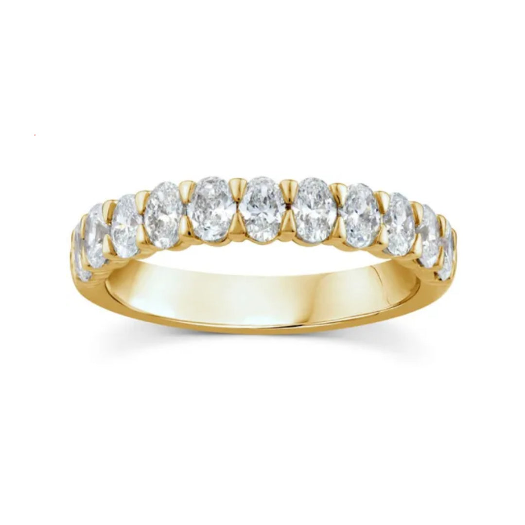 9ct Yellow Gold Lab Diamond Oval Cut Anniversary Ring