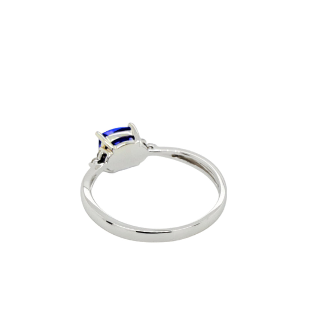 18k White Gold | Tanzanite & Diamond Ring | M ½