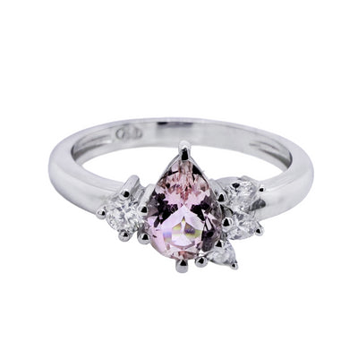 18k White Gold Saski Morganite & Diamond Ring | L