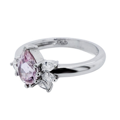 18k White Gold Saski Morganite & Diamond Ring | L