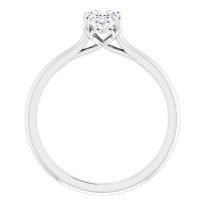 Amavi 14ct White Gold 0.75ct Oval Moissanite Solitaire