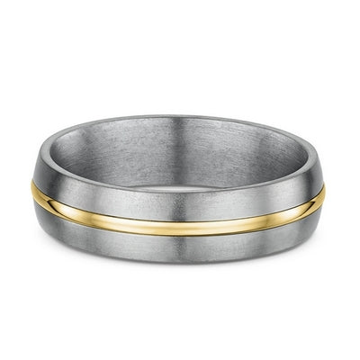 9K Yellow Gold & Titanium Wedding Band (U)