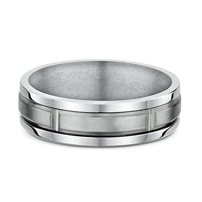 9K White Gold & Titanium Wedding Band (U)