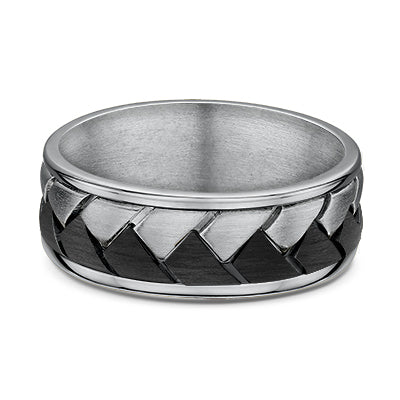 Titanium & Carbon Fibre Plaited Wedding Band (U)