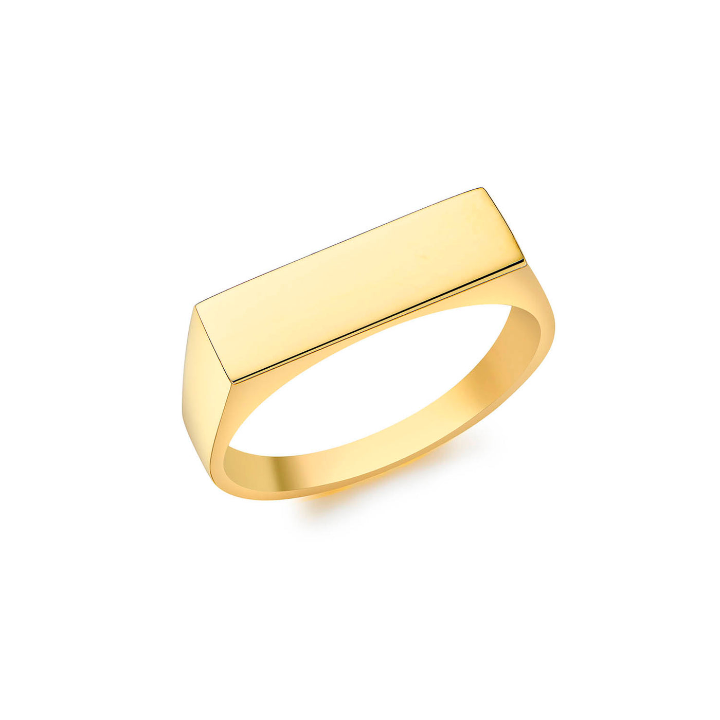 9k Yellow Gold Rectangular Signet Ring (P)