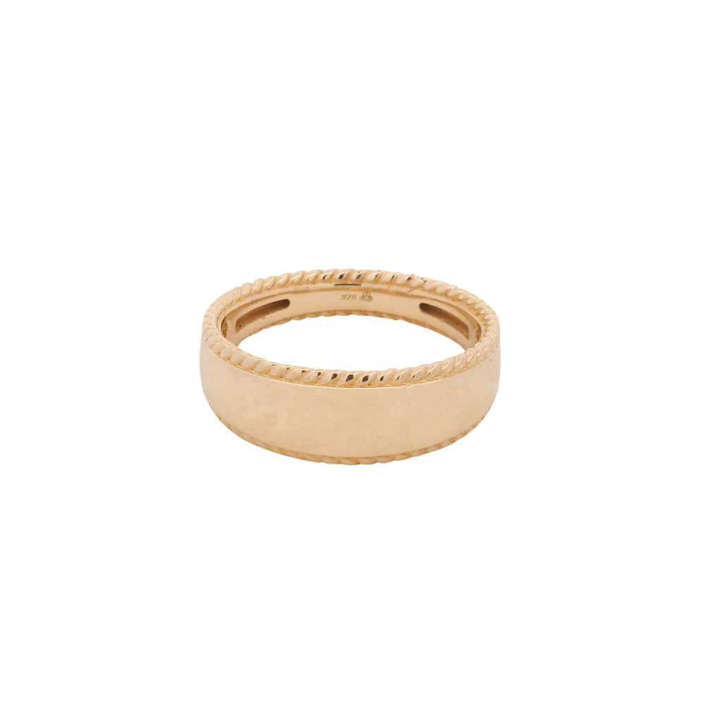 9ct Yellow Rope Edge Band Ring (N)