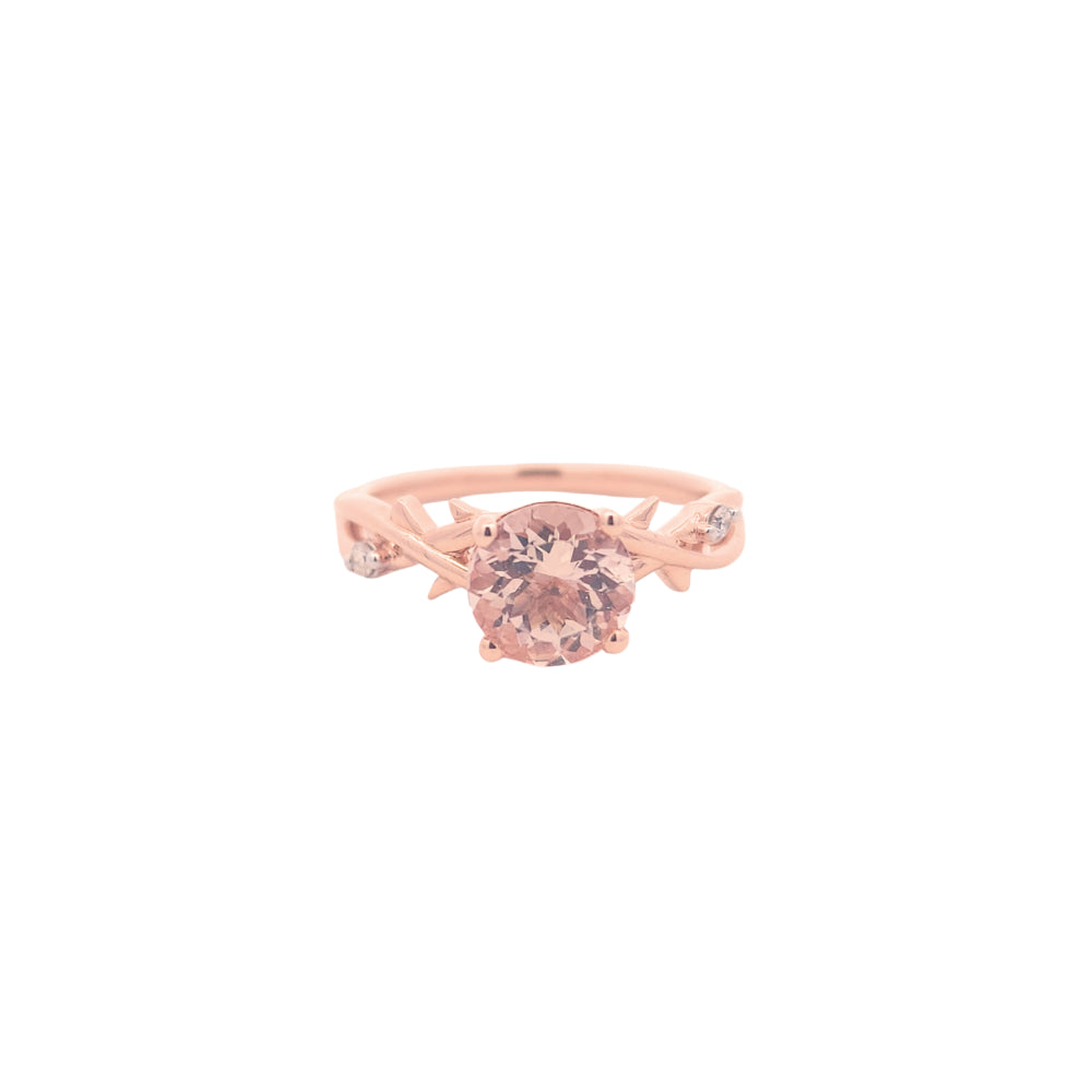 14k Gold Morganite & Diamond Enchanted Vine Ring