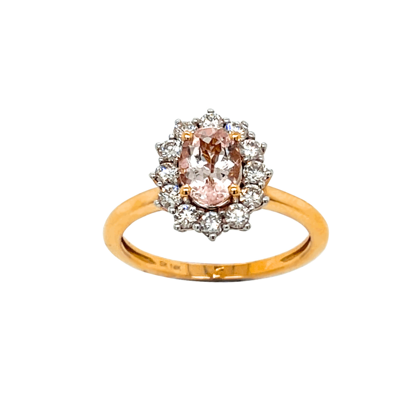 9ct Gold Morganite & Diamond Ring