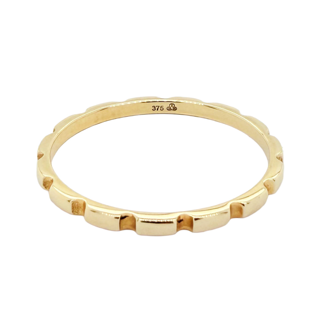 9k Yellow Gold Brick Stacker Ring | N