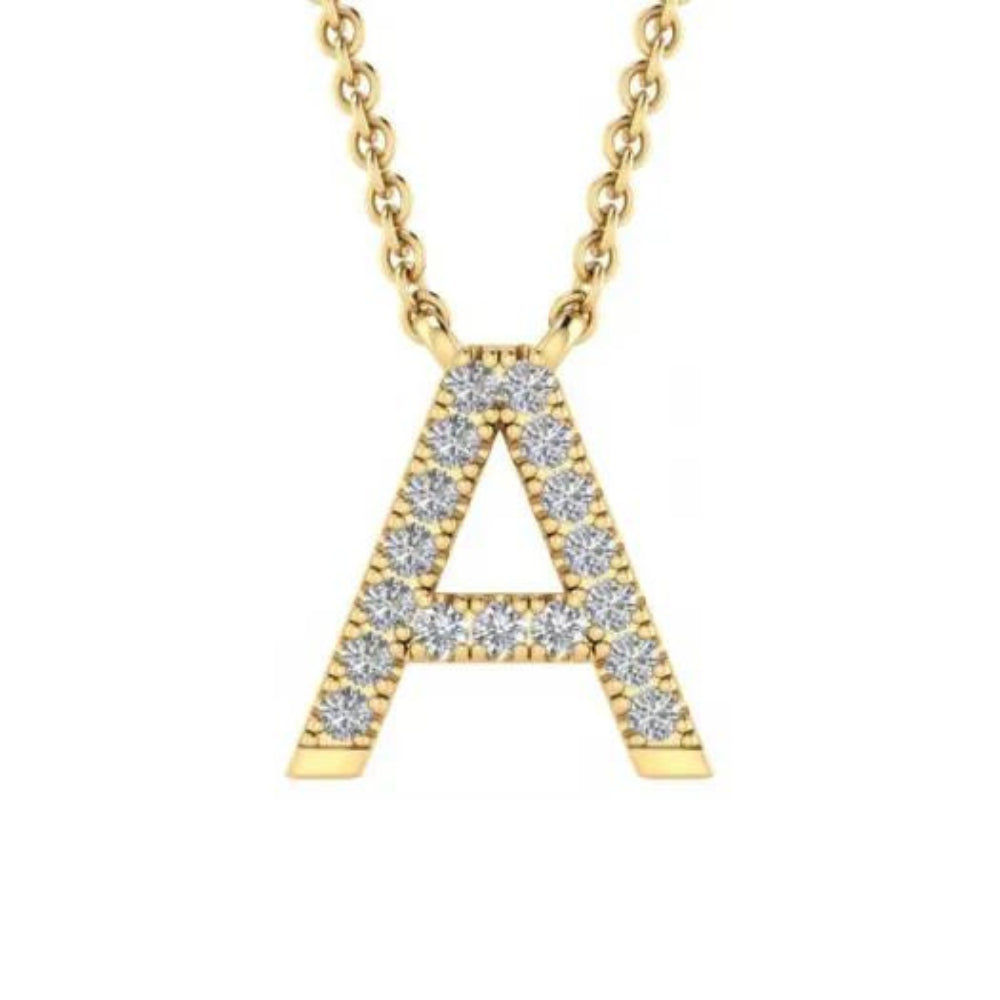 9k Diamond "A" Necklace