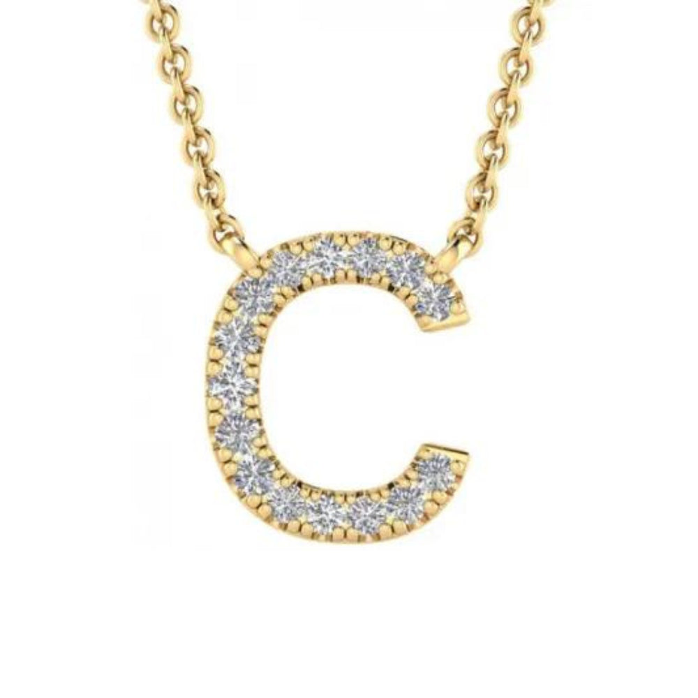 9k Diamond 'C' Initial Necklace