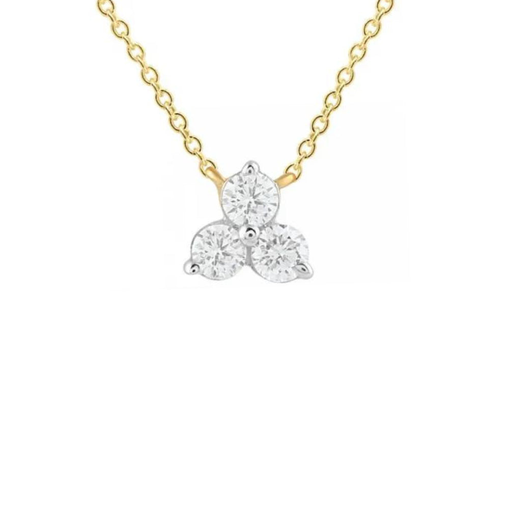 9k Yellow Gold Trio Diamond Necklace