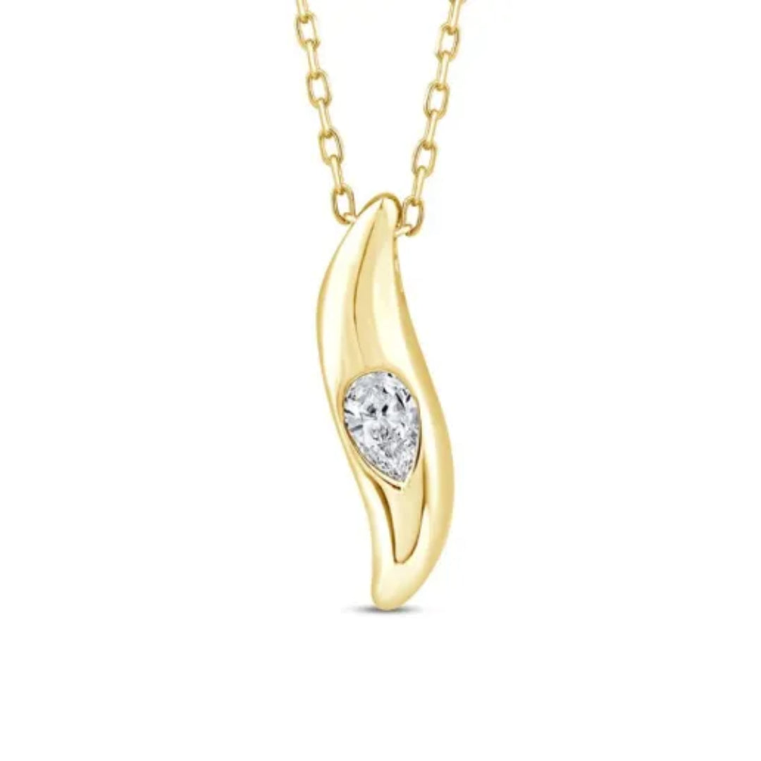 9ct Yellow Gold Lab Grown Diamond Necklace 0.50 TDW