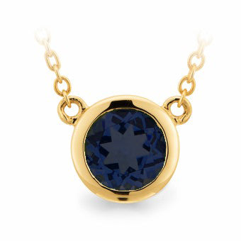 9k Yellow Gold Sapphire Pendant Necklace