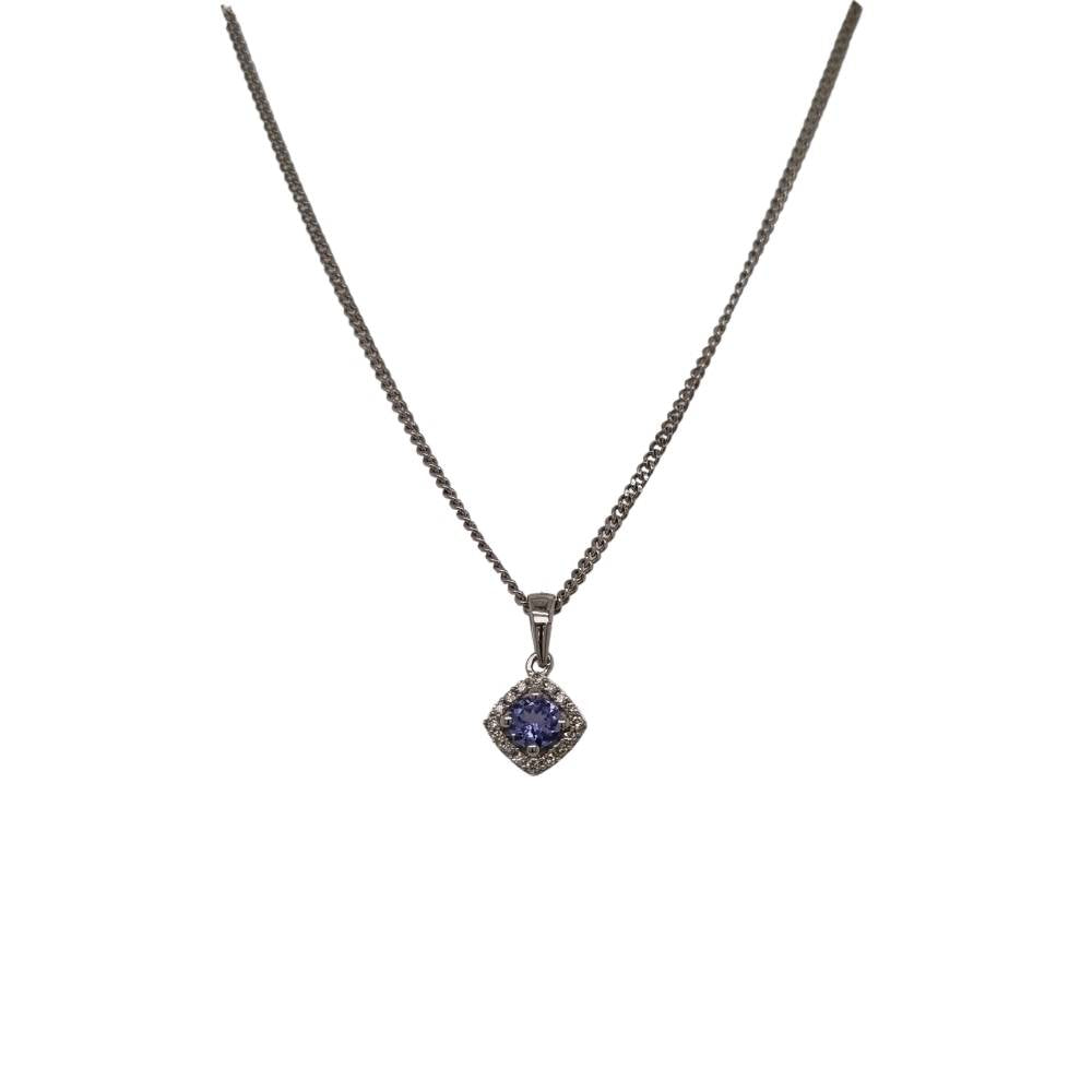 10k White Gold & Tanzanite Necklace