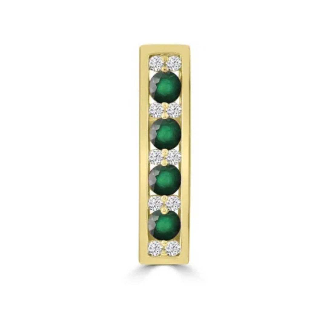9ct Yellow Gold Emerald and Diamond Pendant