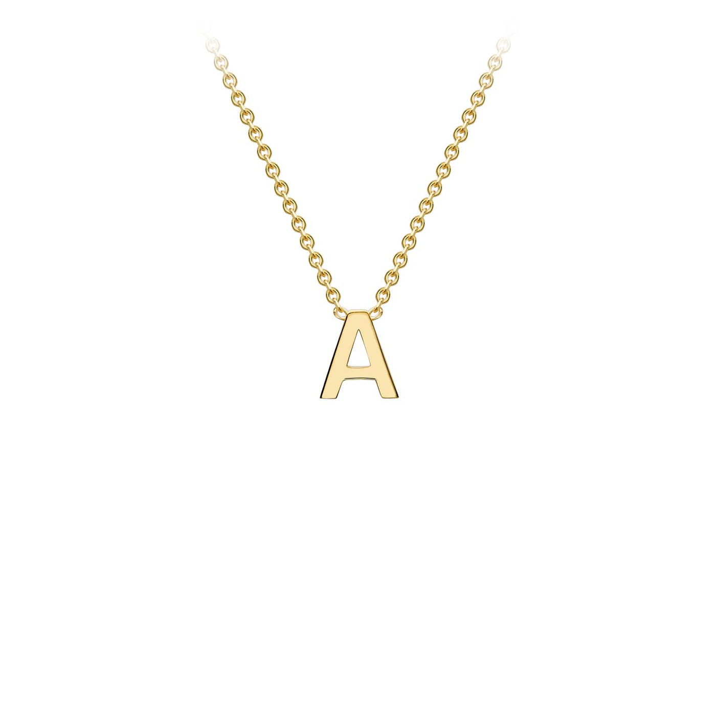 9k Yellow Gold Initial 'A' Necklace