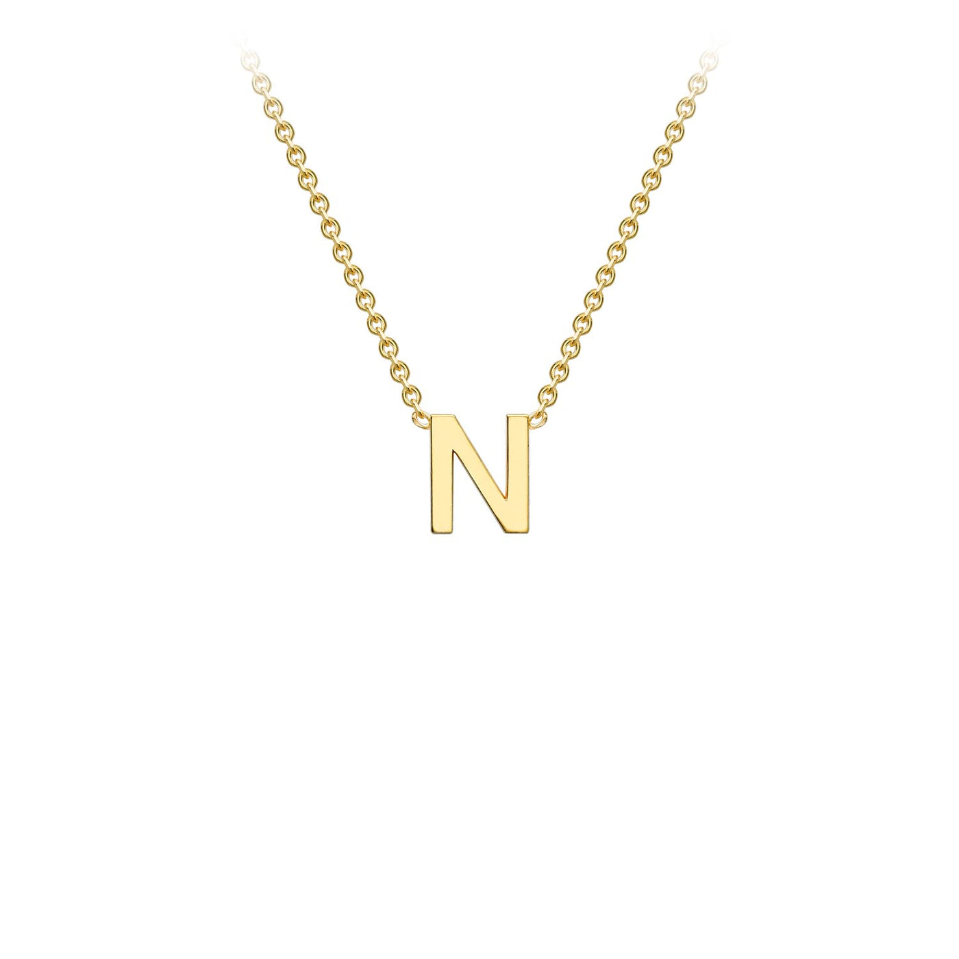 9k Yellow Gold Initial 'N' Necklace