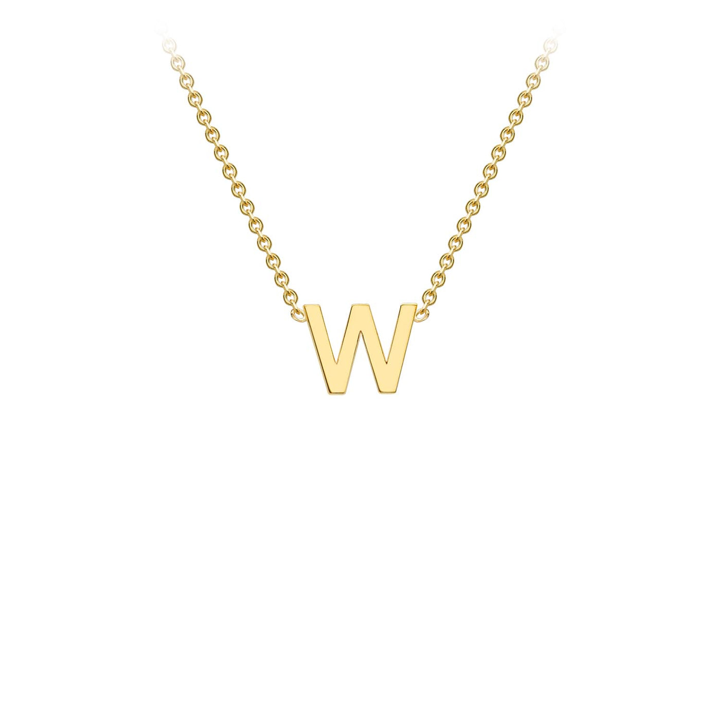 9k Yellow Gold Initial 'W' Necklace