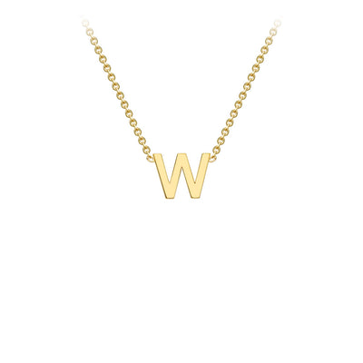 9k Yellow Gold Initial 'W' Necklace