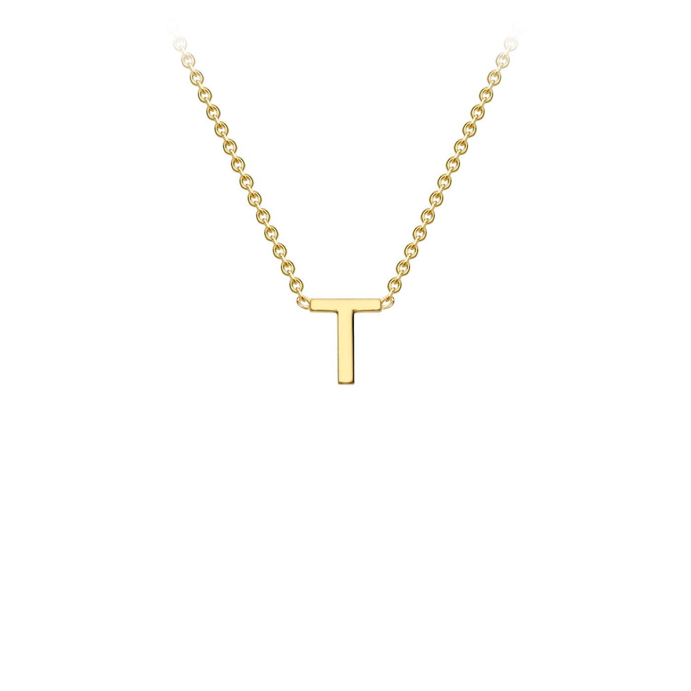 9k Yellow Gold Initial 'T' Necklace