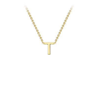 9k Yellow Gold Initial 'T' Necklace