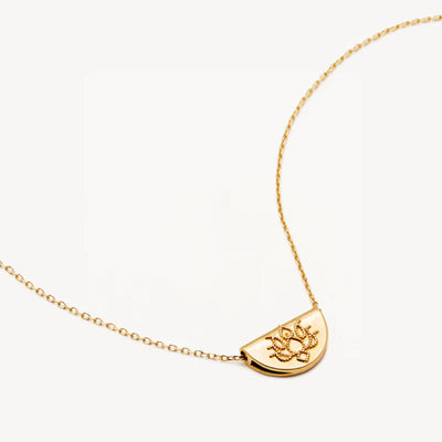 By Charlotte | 14k Yellow Gold | Mini Lotus | Necklace | 45cm