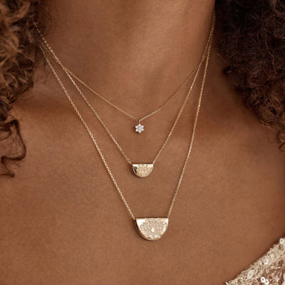 By Charlotte | 14k Yellow Gold | Mini Lotus | Necklace | 45cm