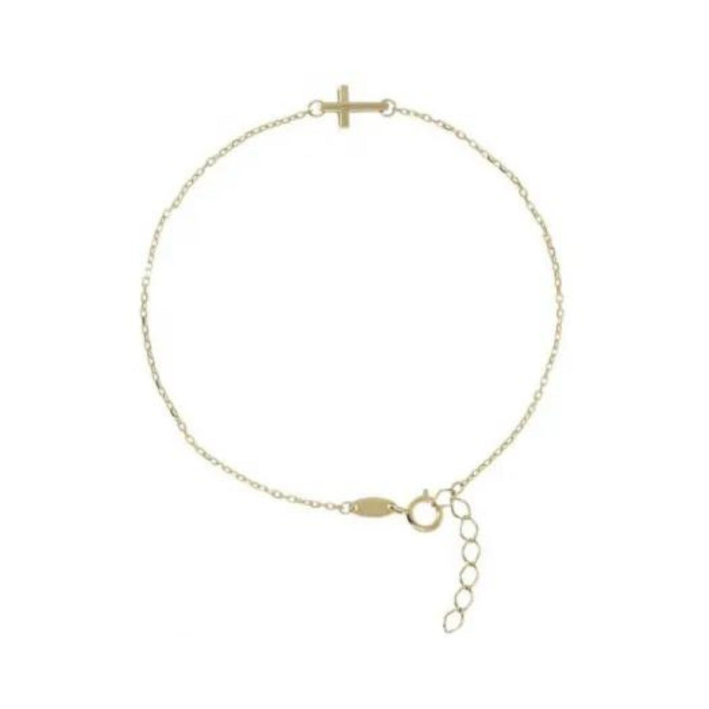 9k Yellow Gold Forzatina Cross Bracelet