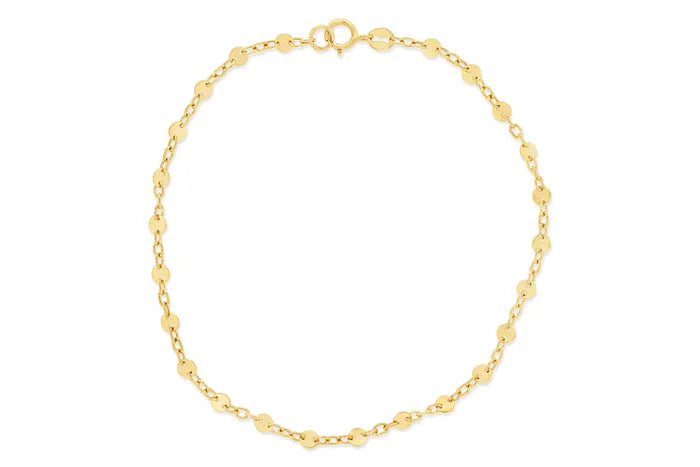 9k Golden Disc Cascade Bracelet