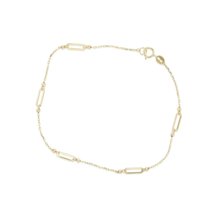 9k Yellow Gold Cable Chain & Paperclip Bracelet