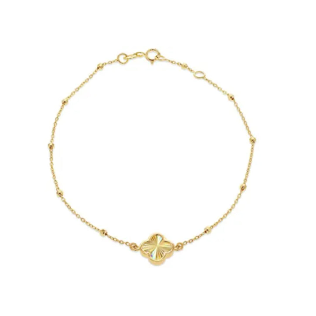 9ct Yellow Gold Rainbow Petal Bracelet