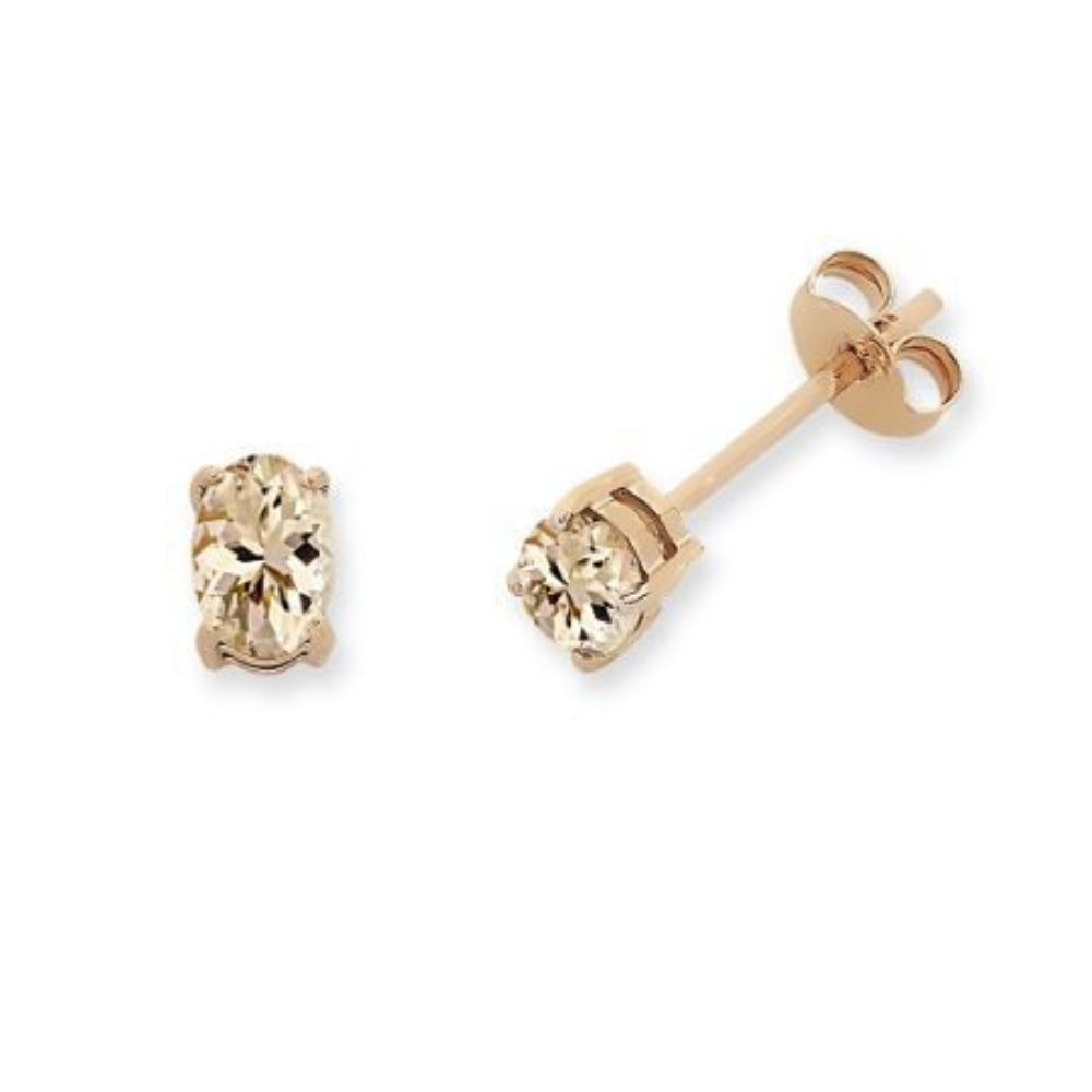 9k Rose Gold Morganite Earrings