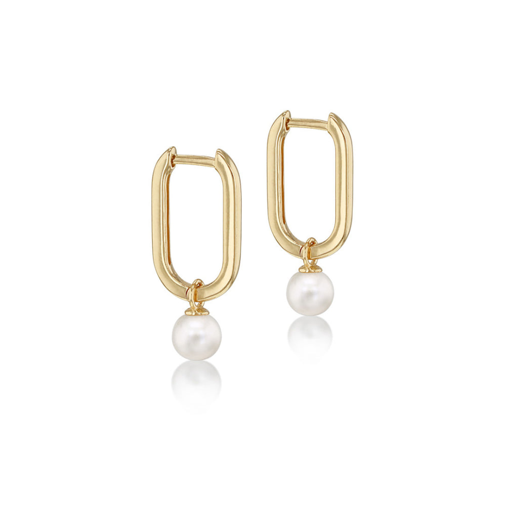 9k Yellow Gold FW Pearl Earrings