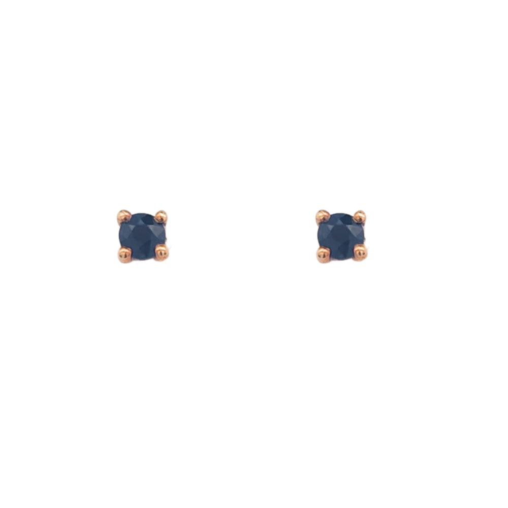 9k Yellow Gold Sapphire 3mm Claw Stud Earrings