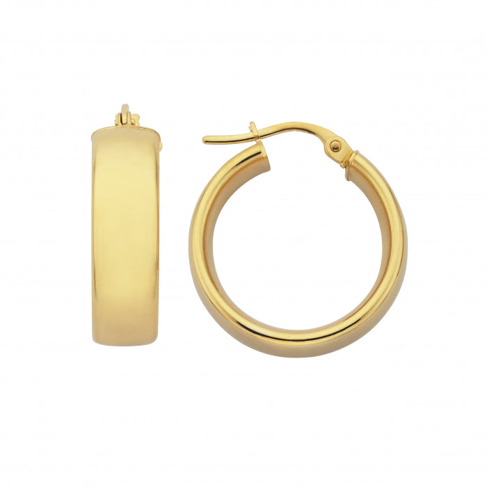 9k Yellow Gold Comfort Tube Earrings