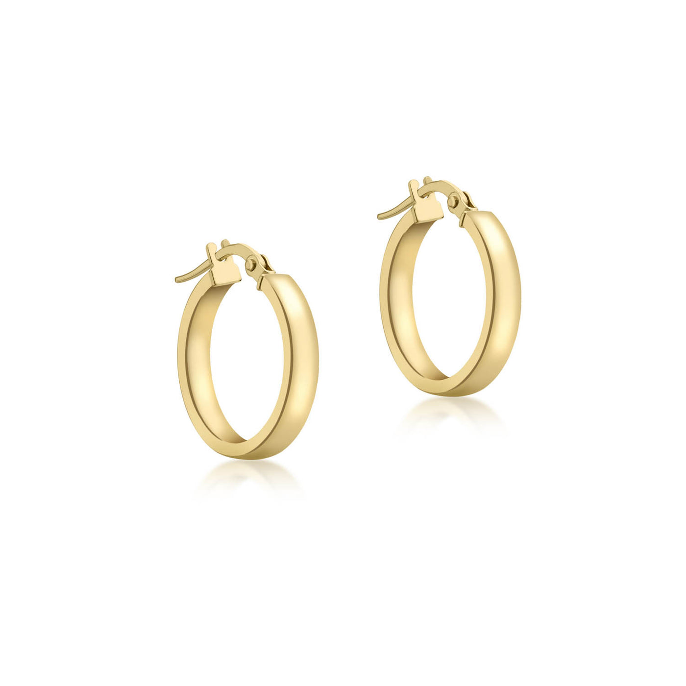 9k Yellow Gold Round Hoop Earrings