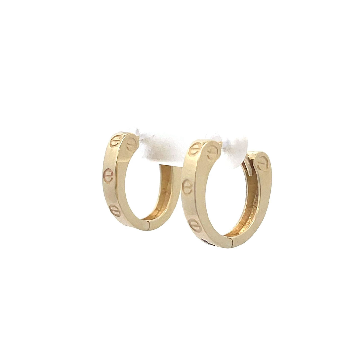 9k Yellow Gold Oval Pattern Earrings