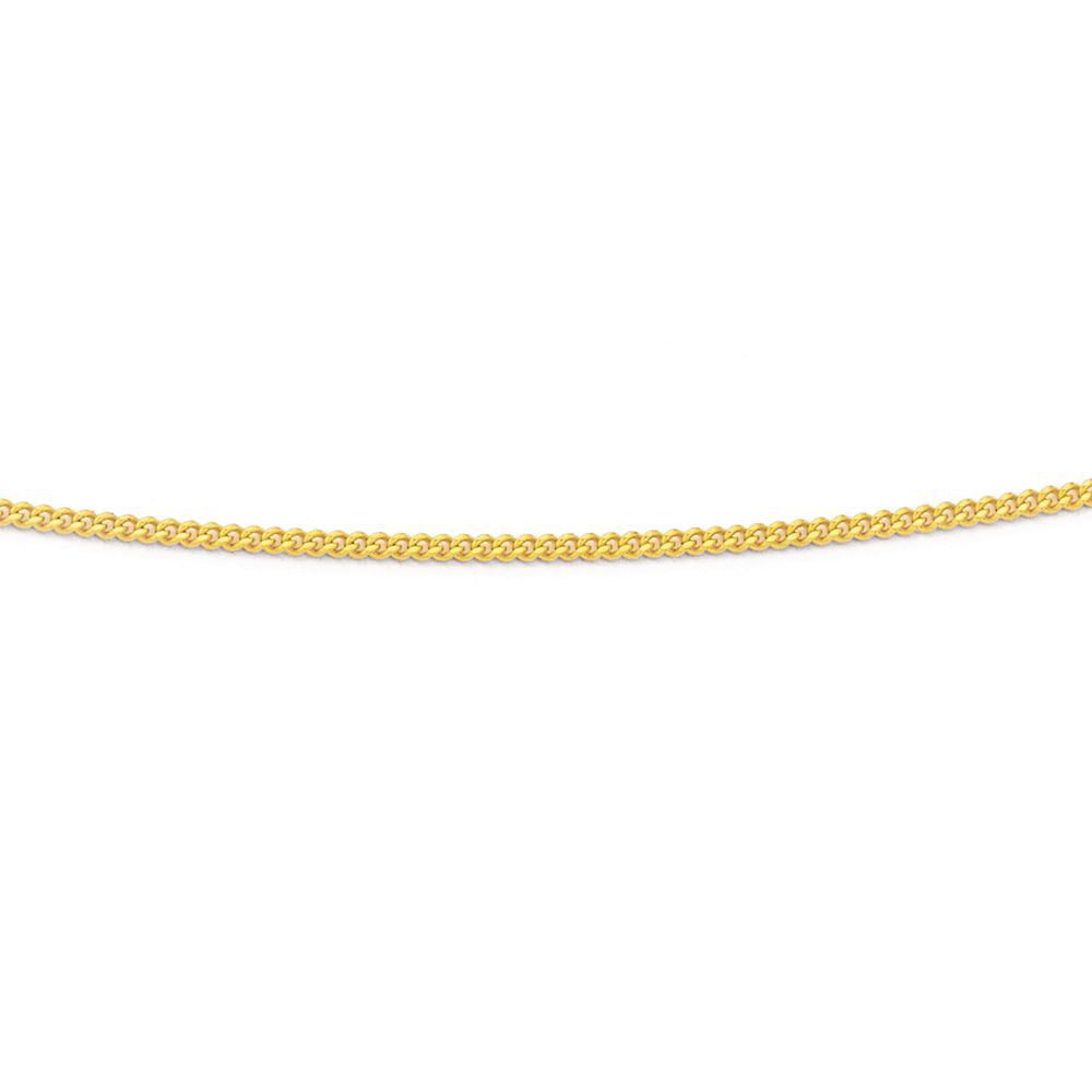 Omnia 9k Yellow Gold 45cm Diamond Cut Curb Link Chain